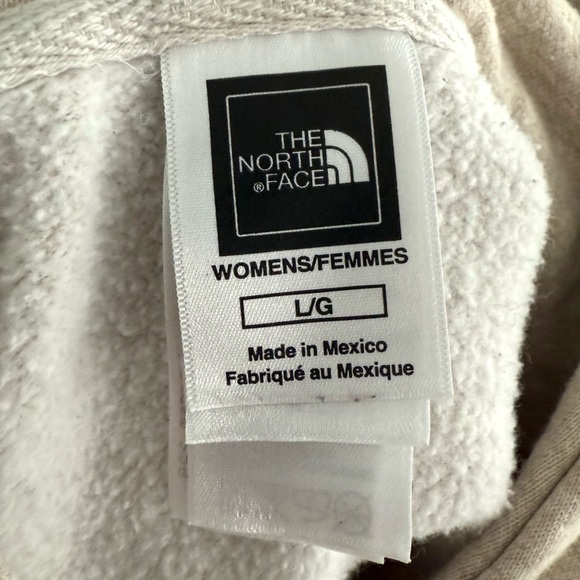 The North Face Cream Heather Graphic Hoodie Orange Logo Women’s Large - Picture 6 of 10